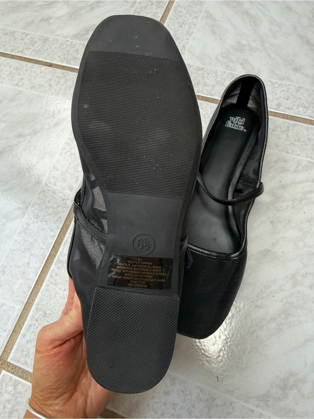 wild fable Black Mary Jane Flats - size 6.5 - Picture 2 of 4